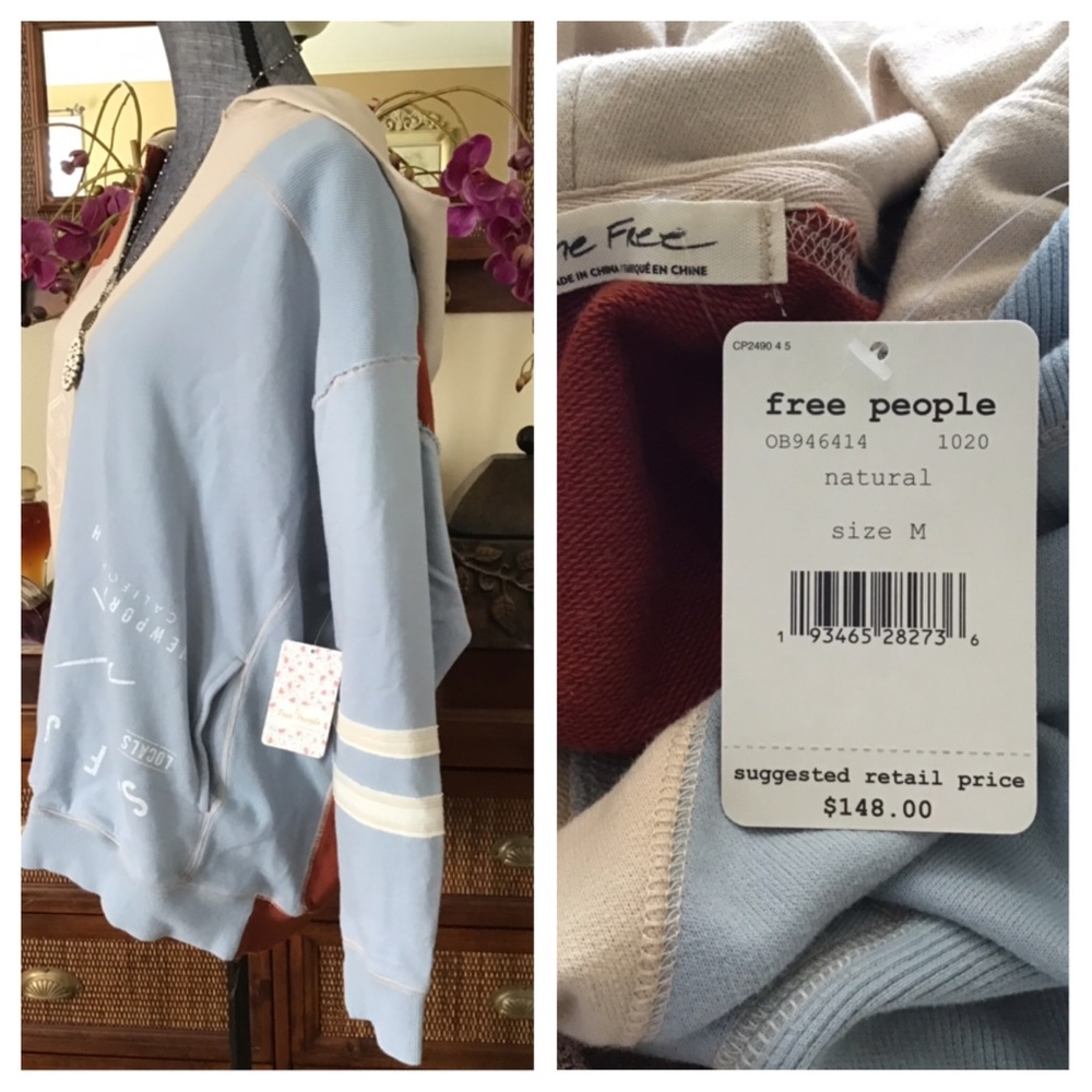 Free People Beach Break Graphic Hoodie. NWT. - Picture 6 of 7